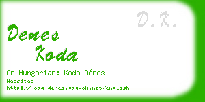 denes koda business card